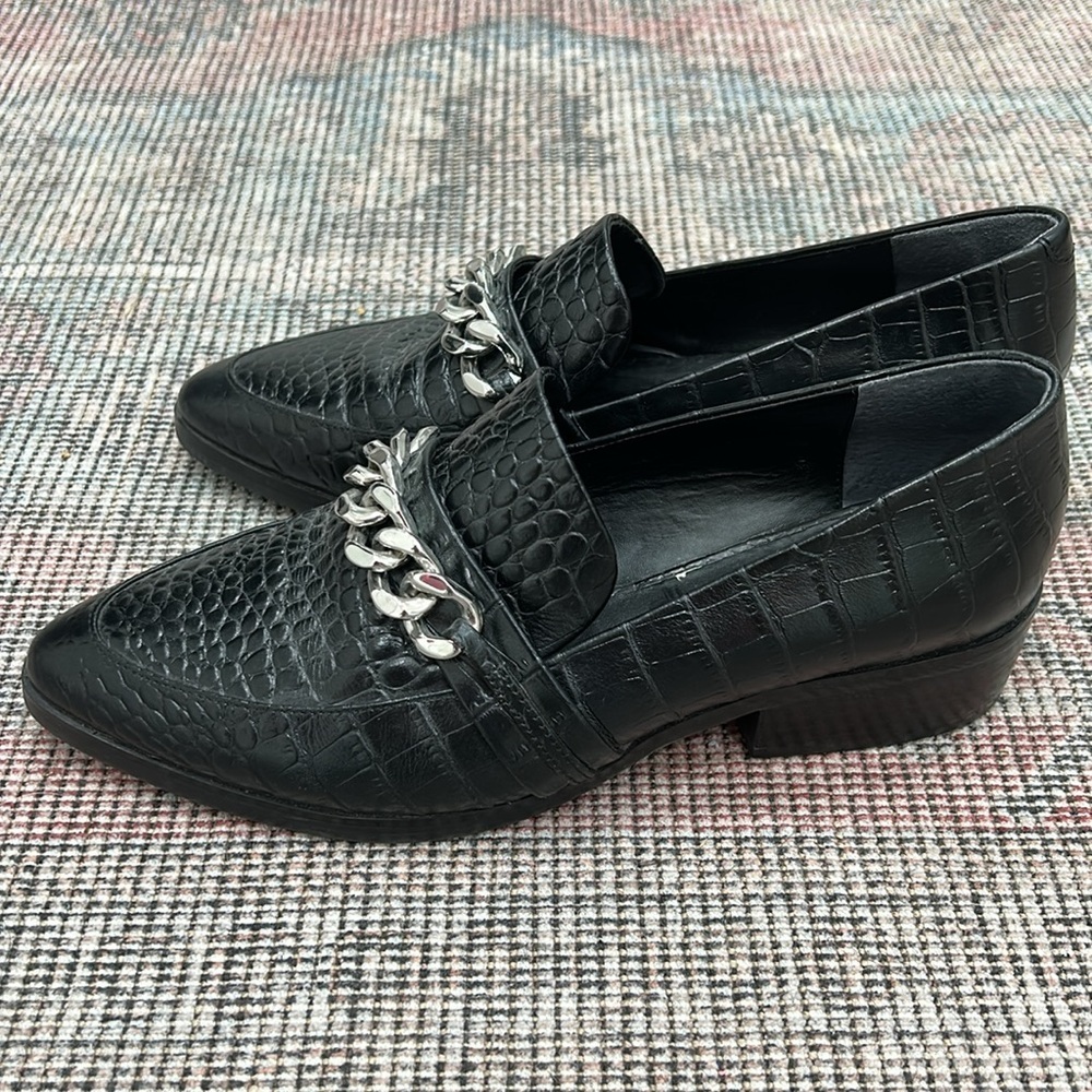 Tony Bianco Molly croc embossed chain loafers - Picture 12 of 13